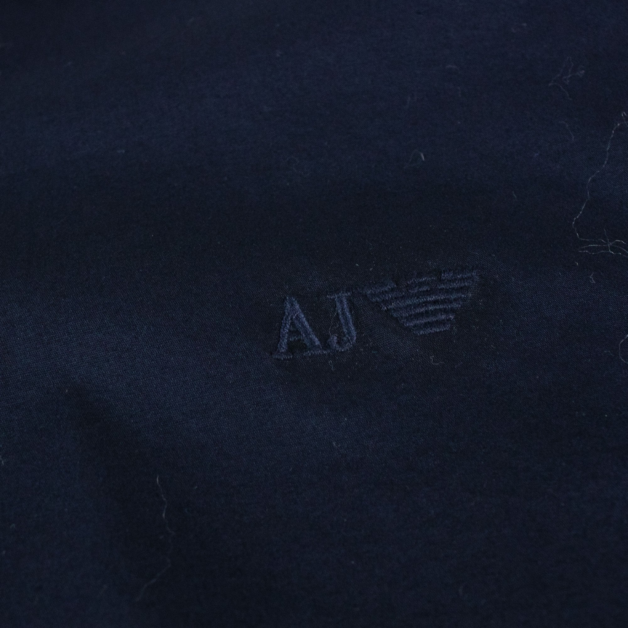 Armani Jeans Logo Italian Fabric S/s Shirt Navy Blue