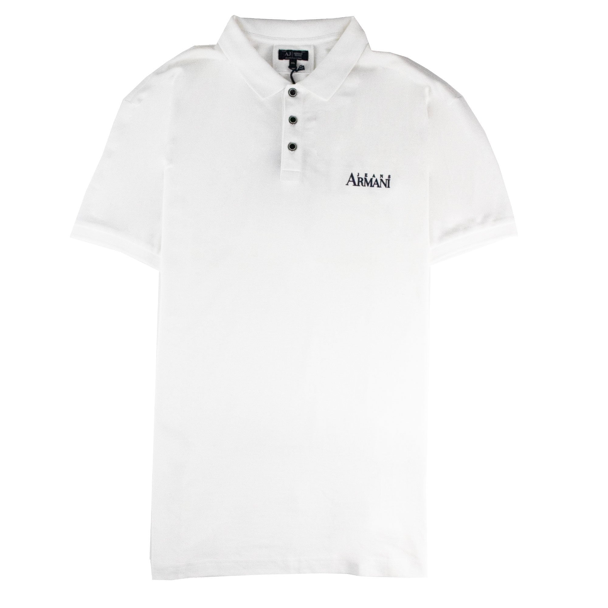 Armani Jeans Chest & Back Logo S/s Polo White