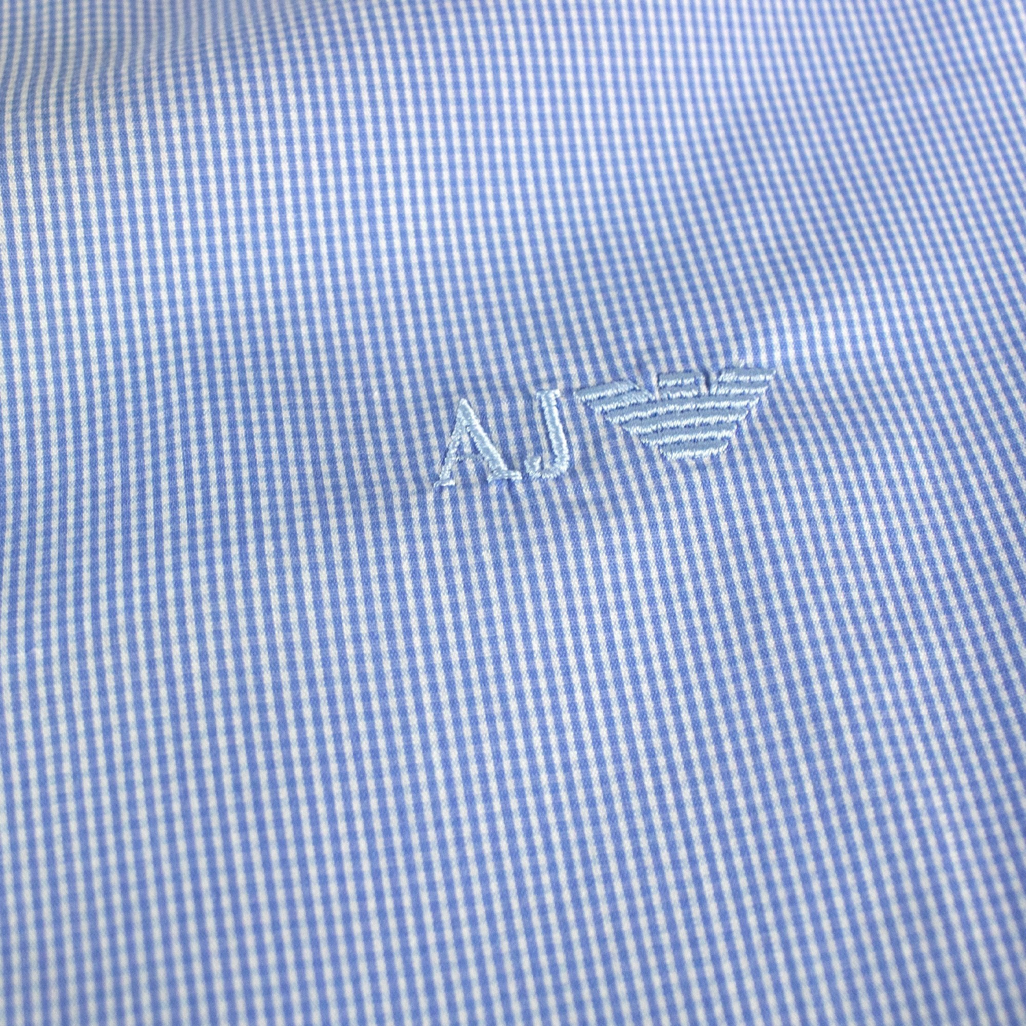 Armani Jeans Logo Italian Fabric S/s Shirt Azzurro