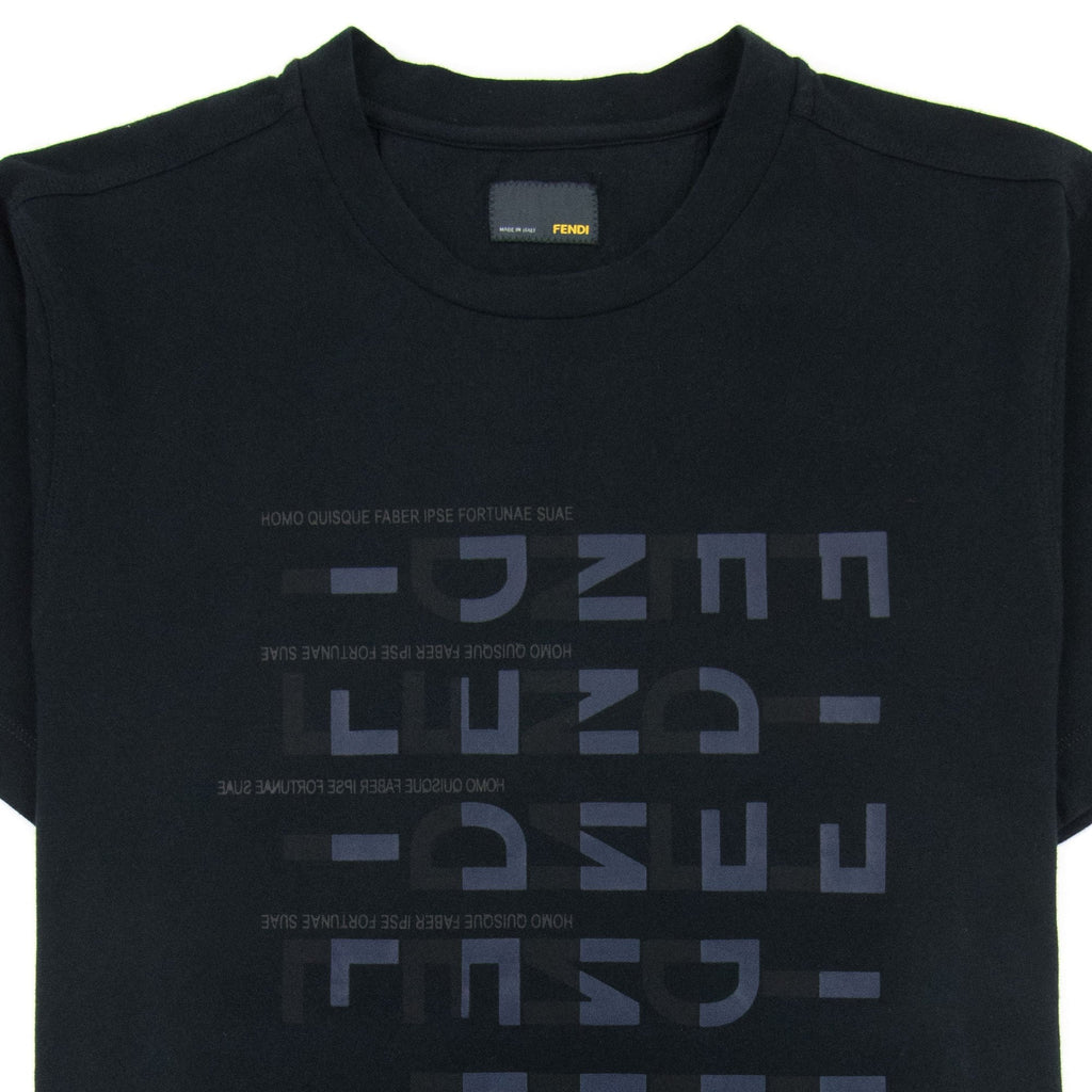 Fendi Horizontal Fendi Logo Tshirt Black