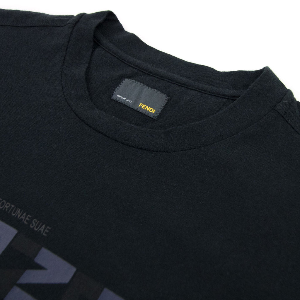 Fendi Horizontal Fendi Logo Tshirt Black