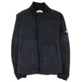 Stone Island House Check Wool And Nylon Jacket Dark Grey V0065