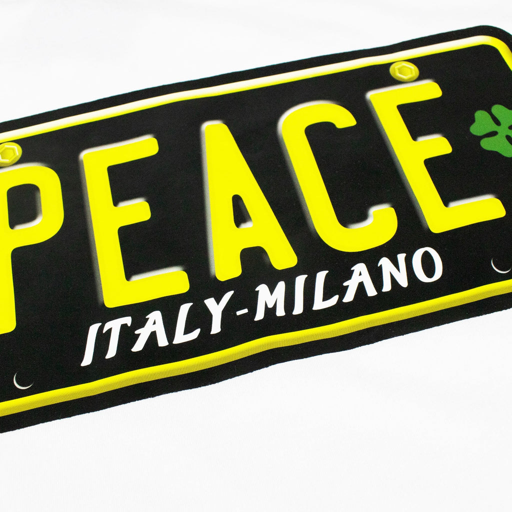 Love Moschino Peace Logo Printed T Shirt White