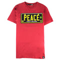 Love Moschino Peace Logo Printed T Shirt Red