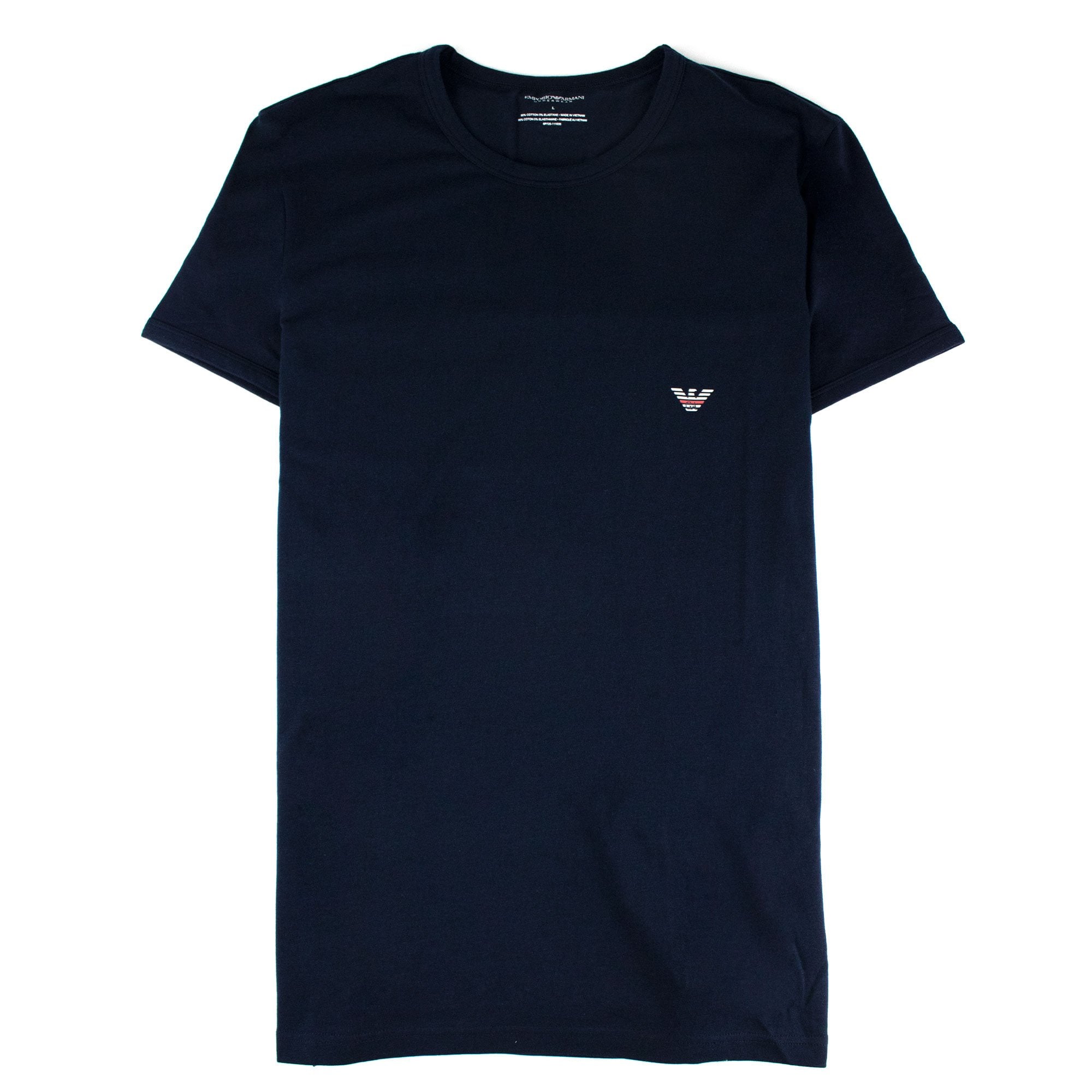 Emporio Armani Eagle Front & Back Logo T Shirt Navy