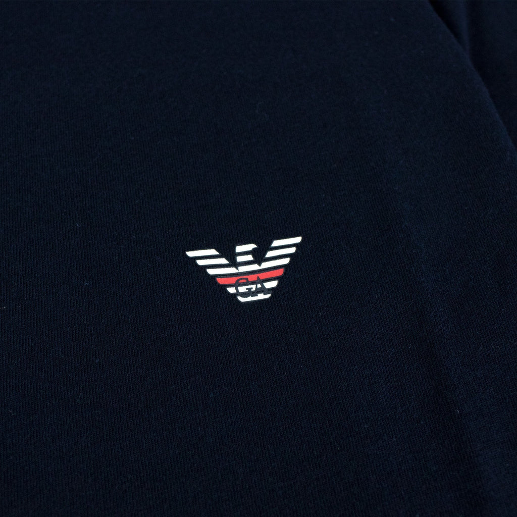 Emporio Armani Eagle Front & Back Logo T Shirt Navy