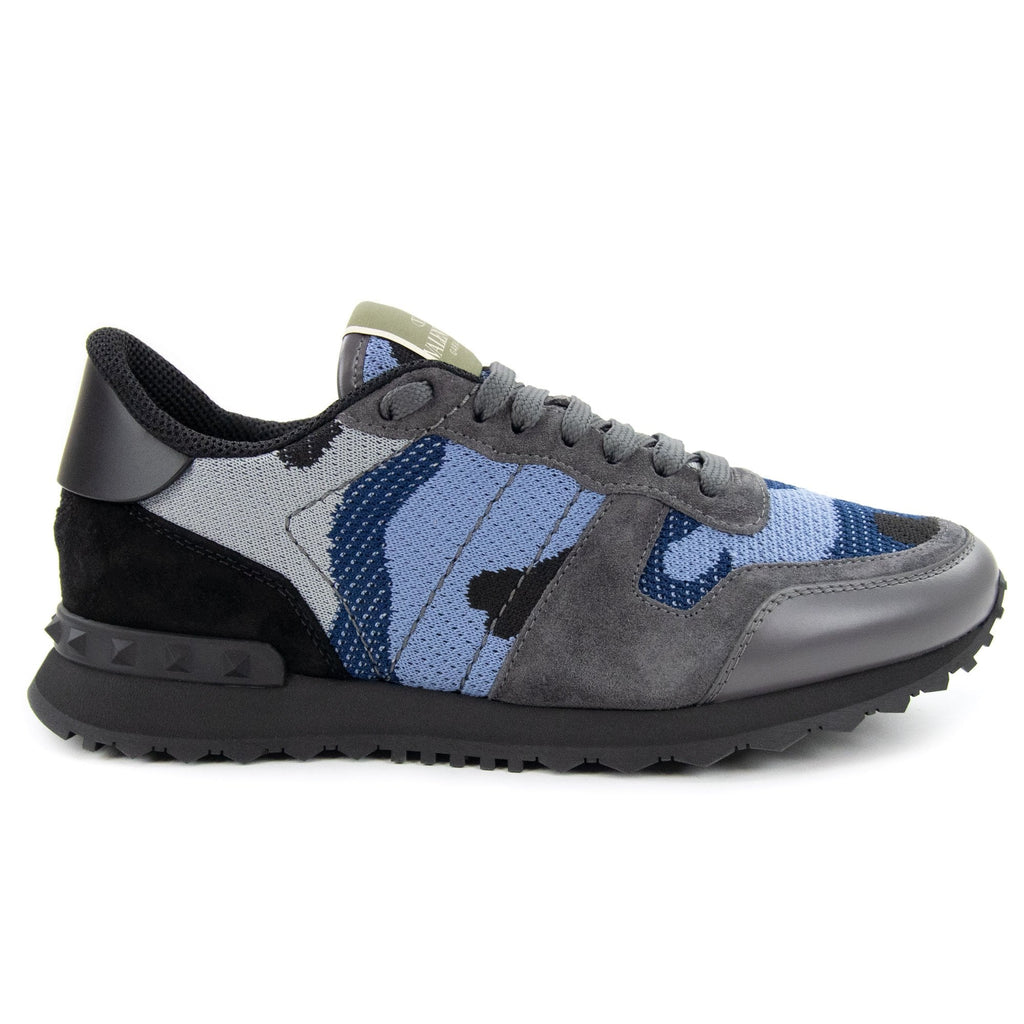 Valentino Mesh Fabric Camouflage Sneaker Nero Mid 2fm