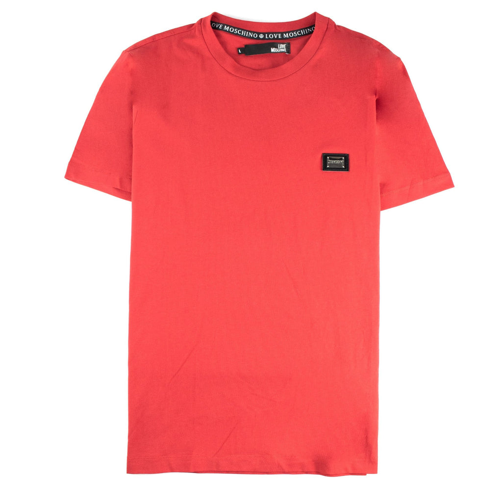 Love Moschino Metal Logo Jursey T Shirt Red