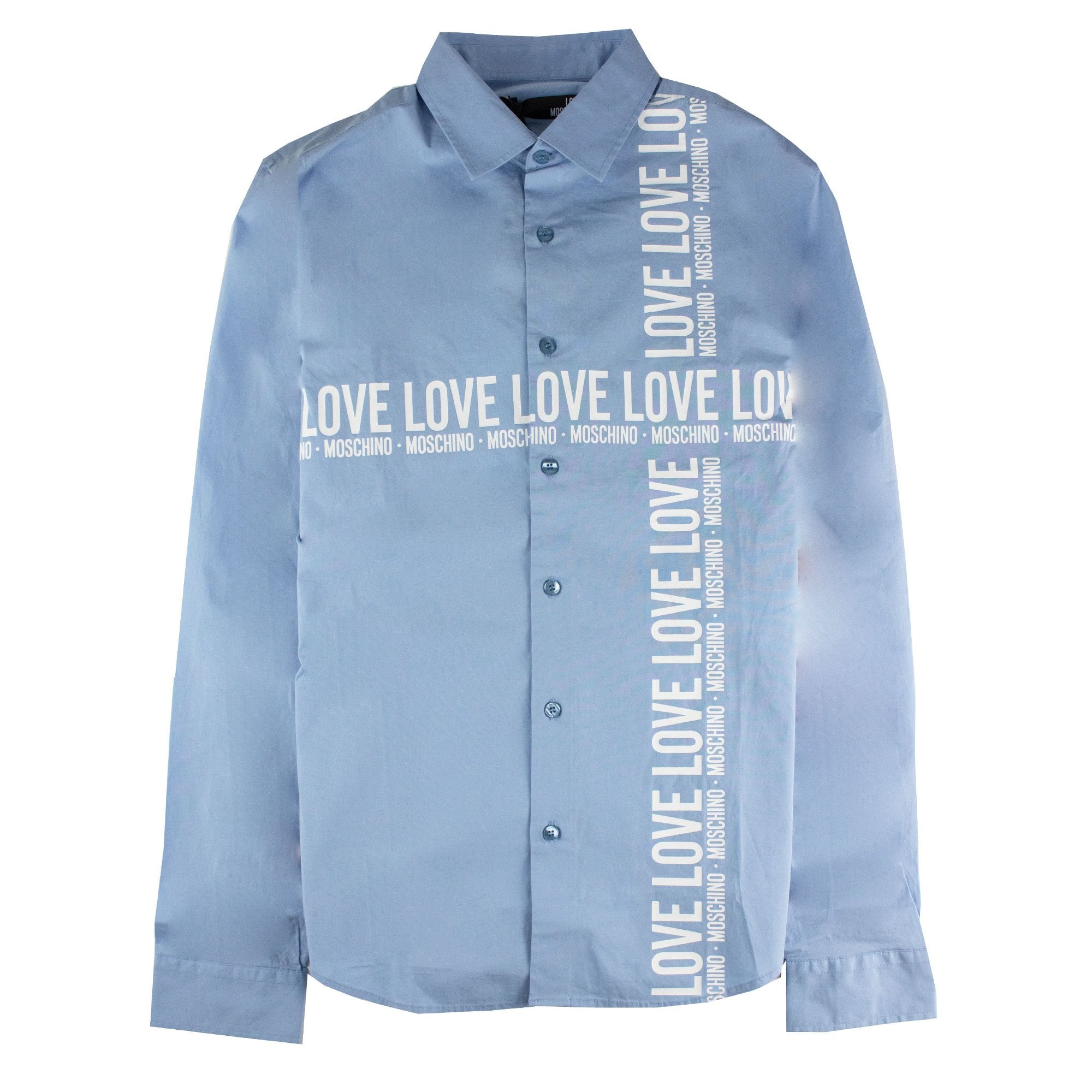Love Moschino Logo Print L/s Shirt Marin Blue