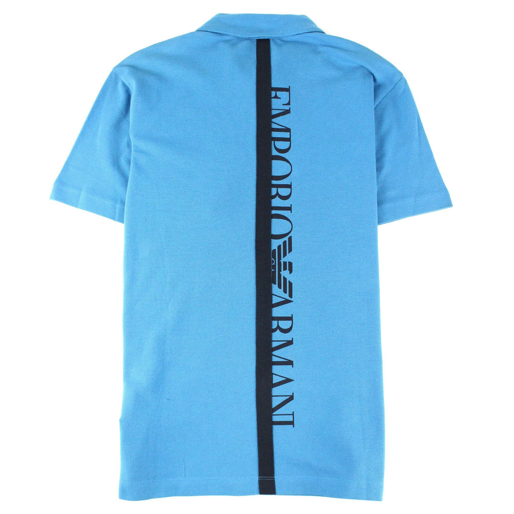 Emporio Armani Stripe Back Logo S/s Polo Turquoise