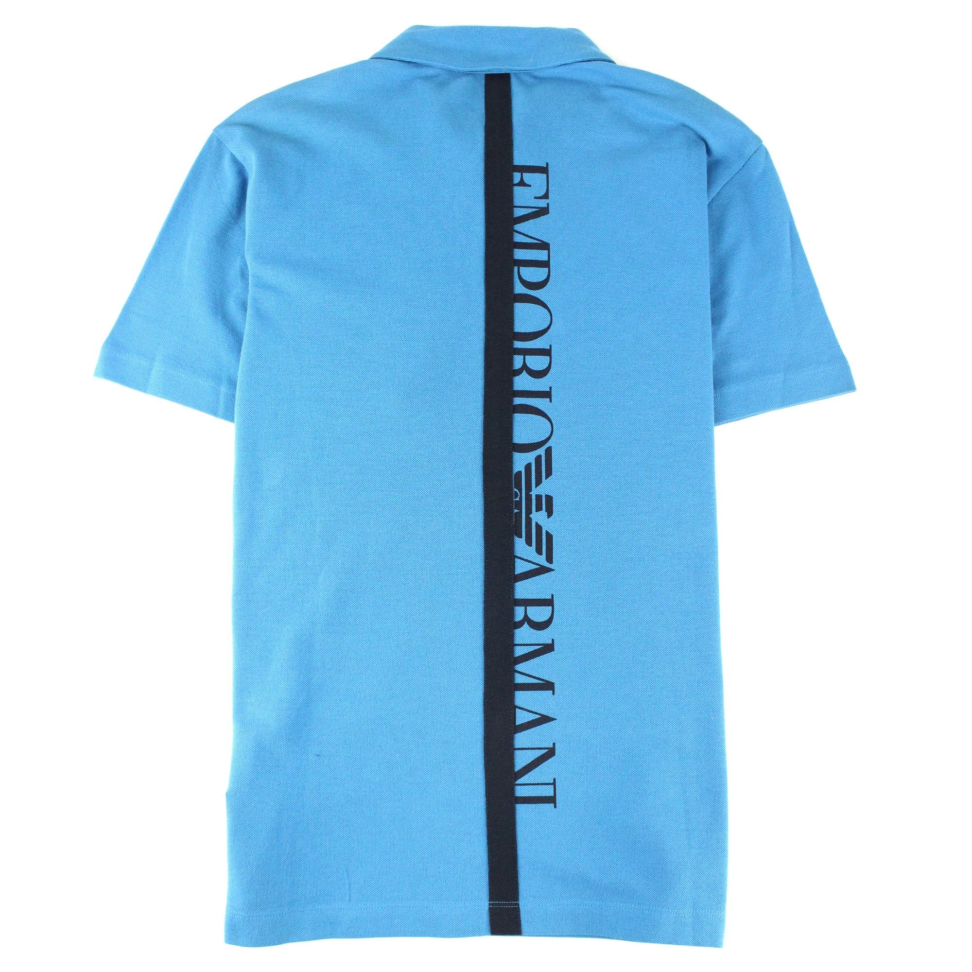Emporio Armani Stripe Back Logo S/s Polo Turquoise