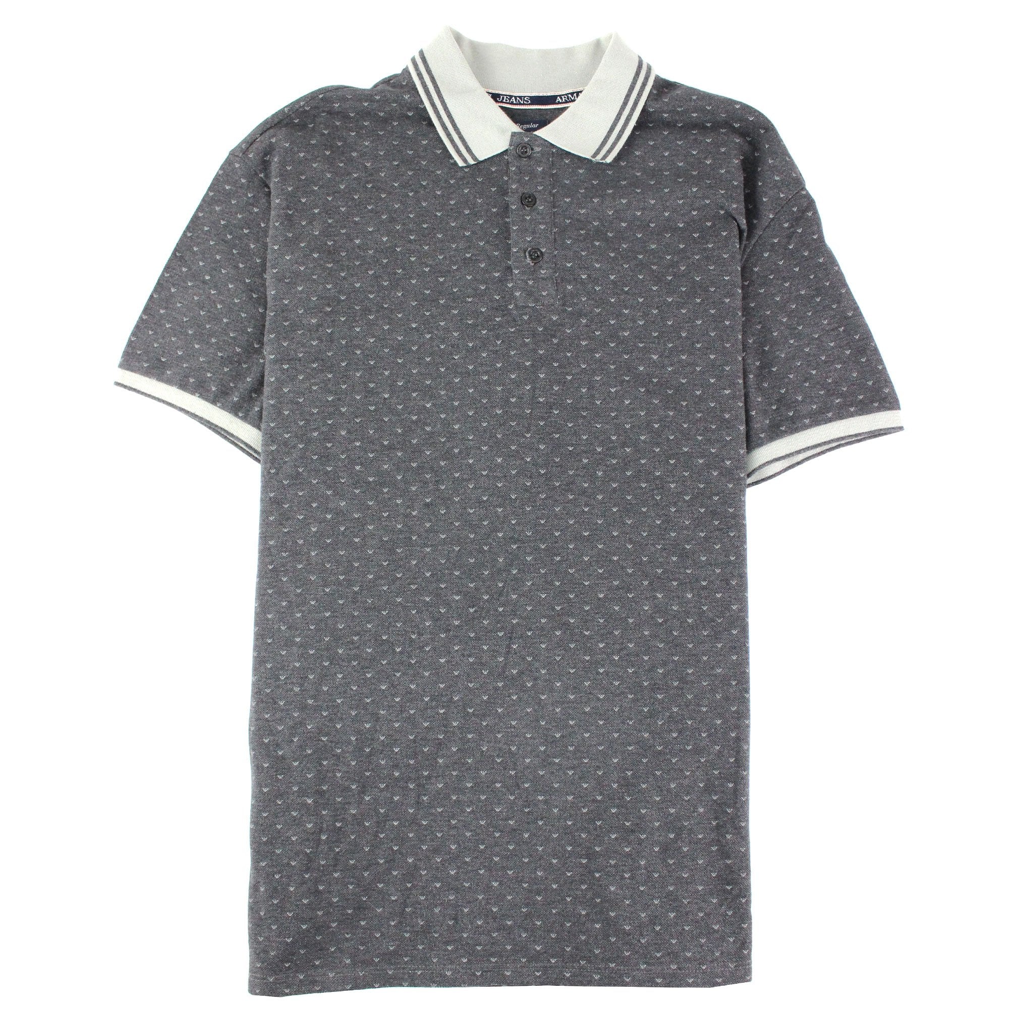 Armani Jeans All Over Print Logo S/s Polo Grigio