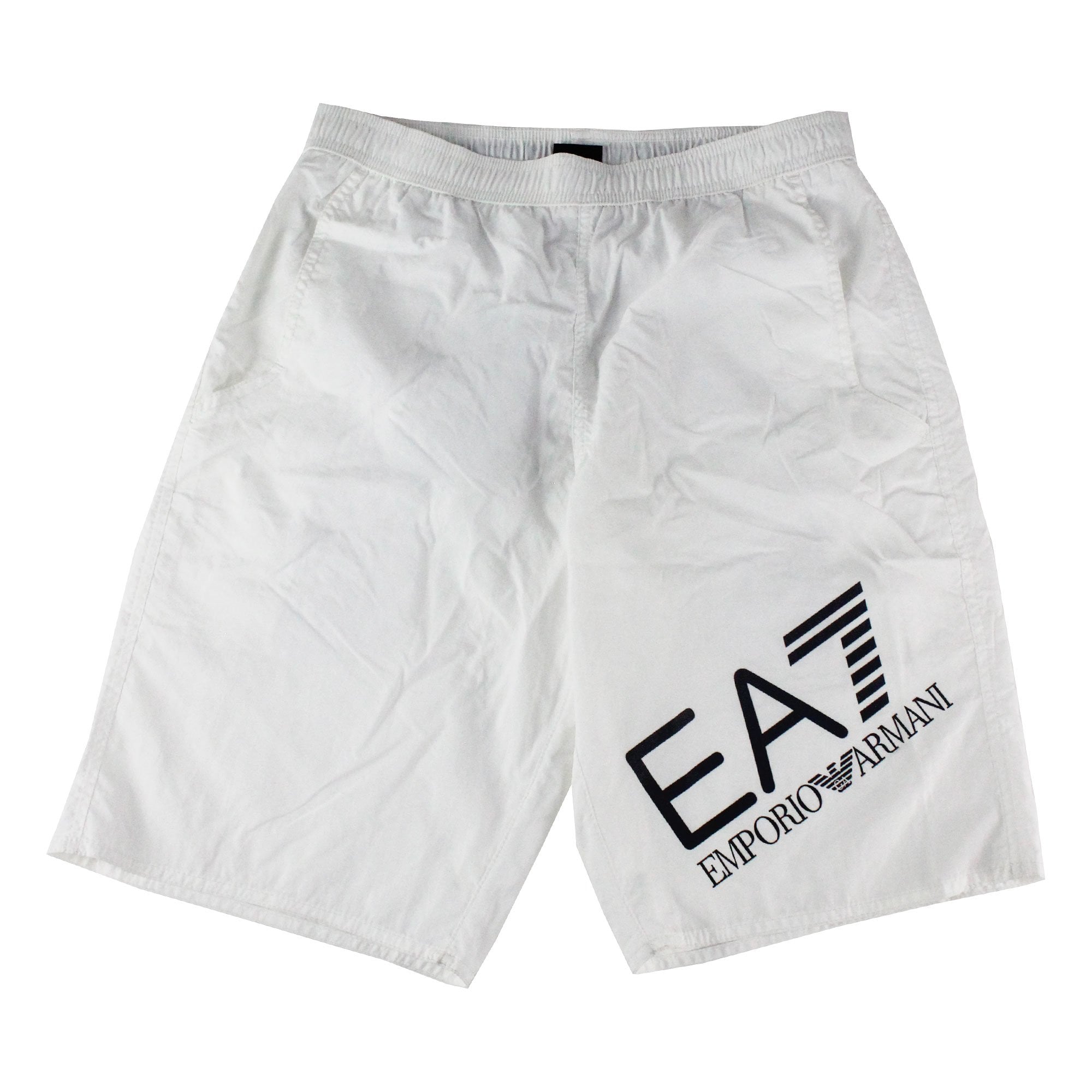 Ea7 Big Logo Long Boxer Beachwear White