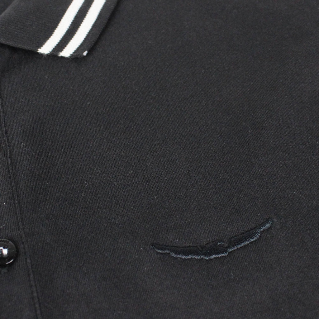 Armani Jeans Embroidered Logo Extra Slim L/s Polo Black