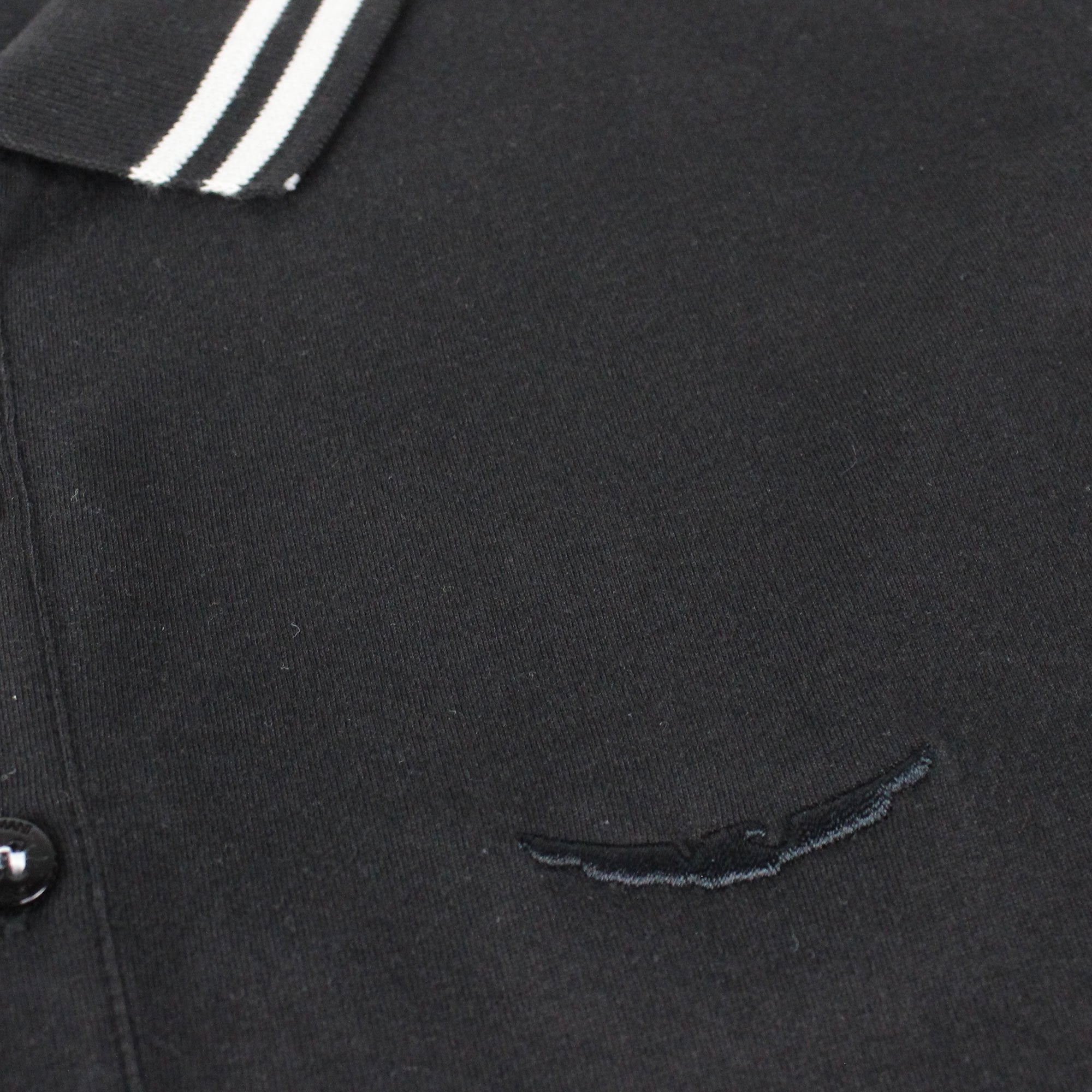 Armani Jeans Embroidered Logo Extra Slim L/s Polo Black