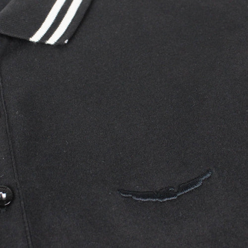 Armani Jeans Embroidered Logo Extra Slim L/s Polo Black
