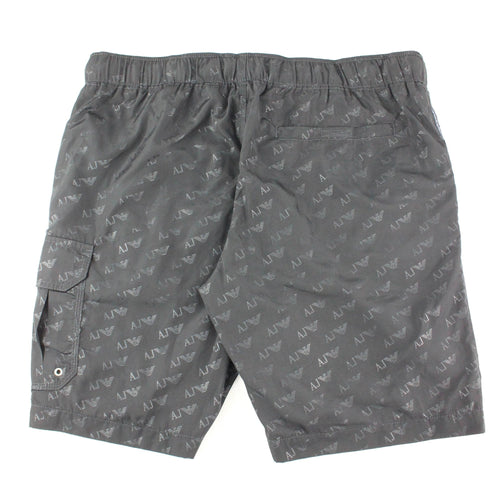 Armani Jeans All Over Logo Print Swim Shorts Dark Navy