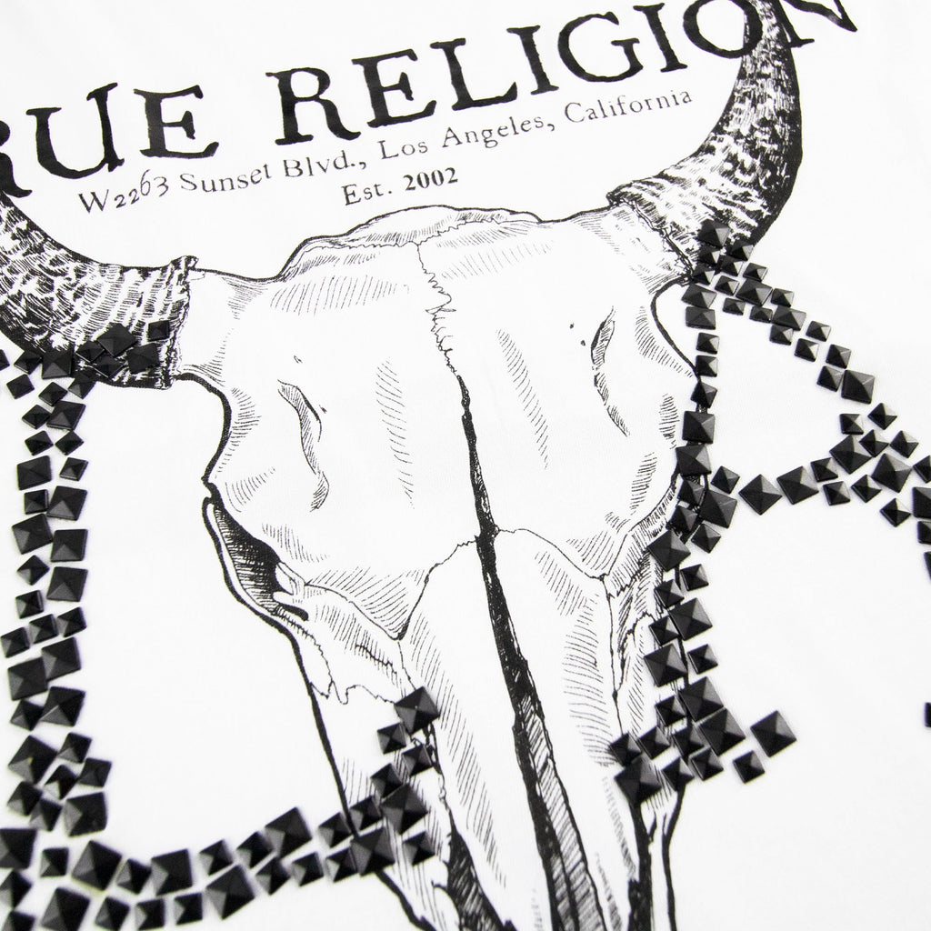 True Religion Longhorn Crew Neck S/s T Shirt White