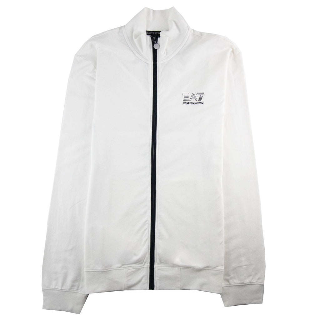 EA7 Trian Evolution Small Chest Logo Funnel Neck White