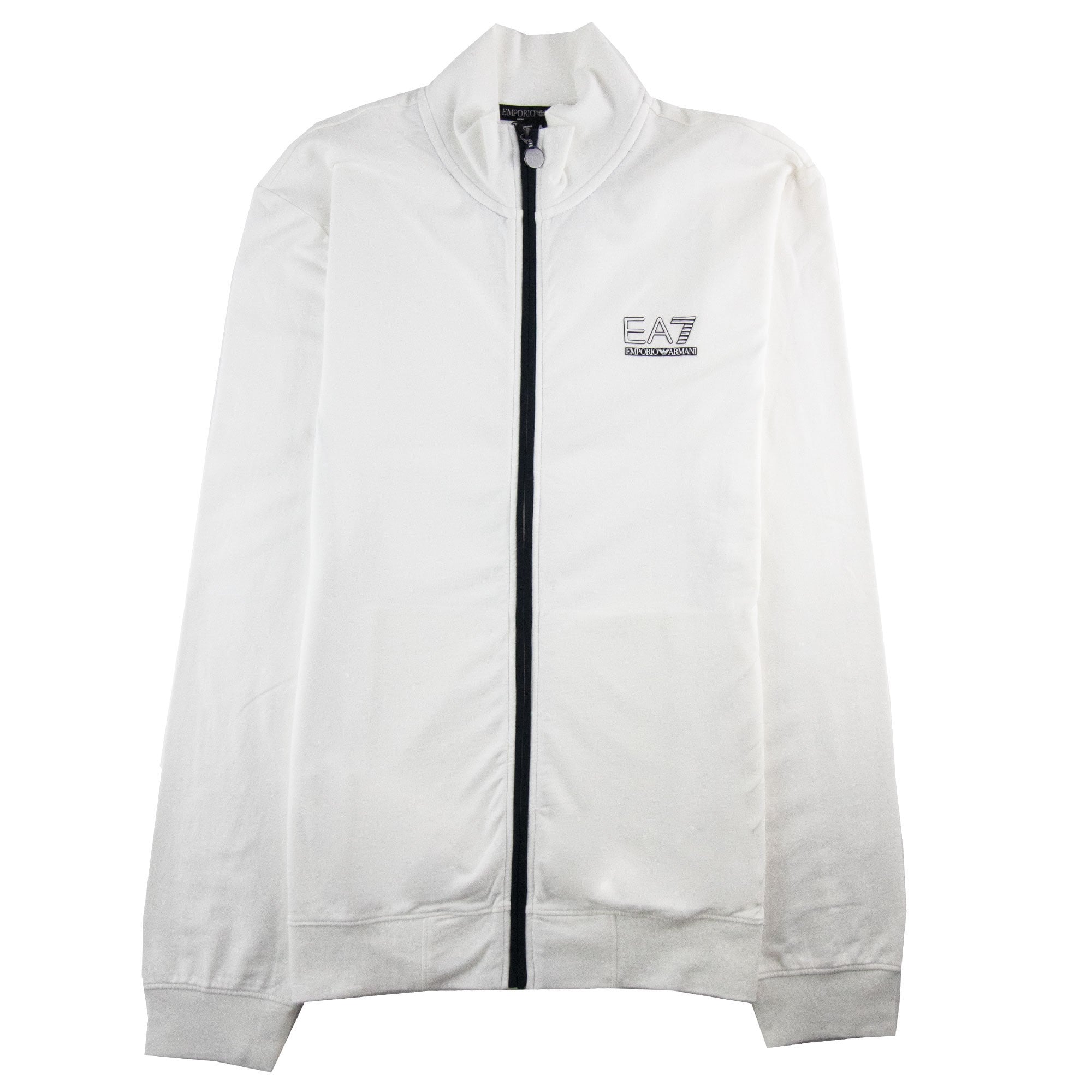 EA7 Trian Evolution Small Chest Logo Funnel Neck White