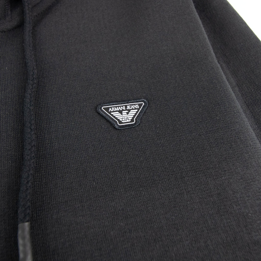 Armani Jeans Eagle Logo Zip Up Hoody Black