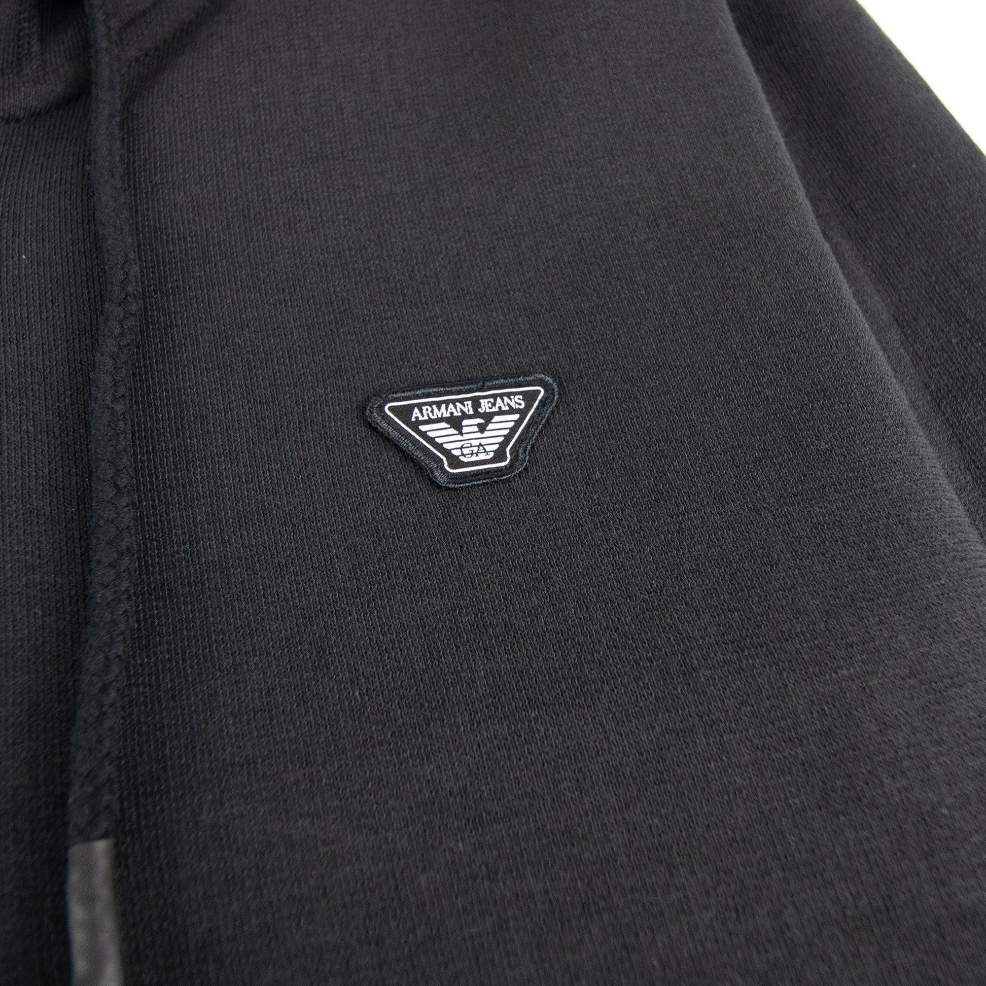 Armani Jeans Eagle Logo Zip Up Hoody Black