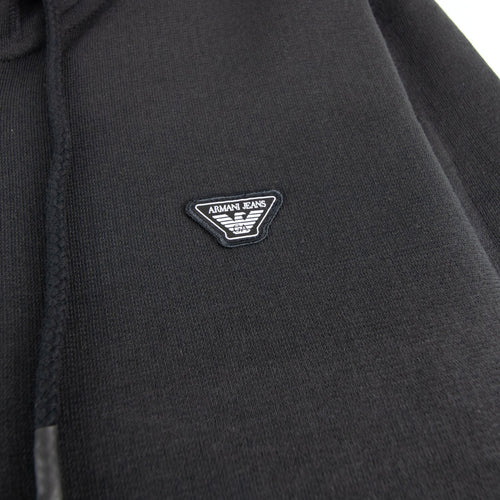 Armani Jeans Eagle Logo Zip Up Hoody Black