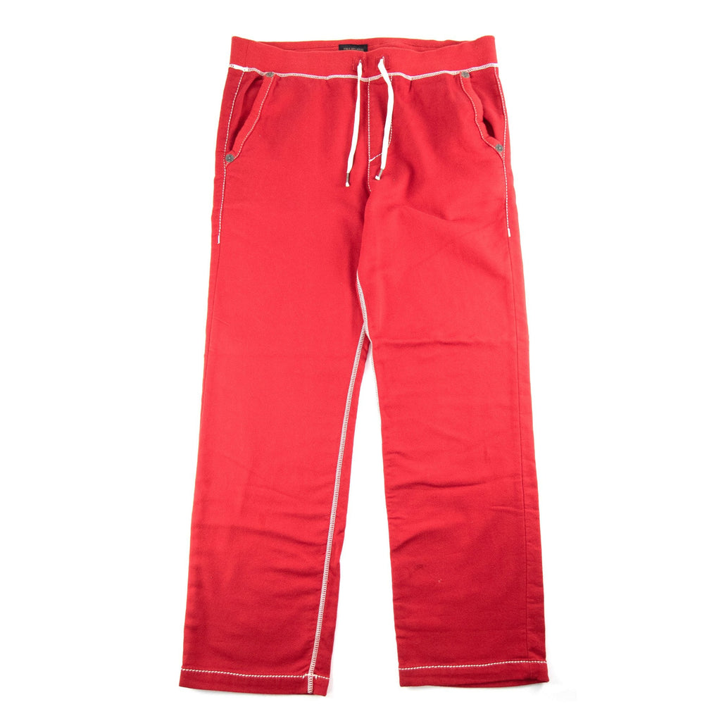 True Religion Wide Leg Baseball Stitched Sweatpants Red