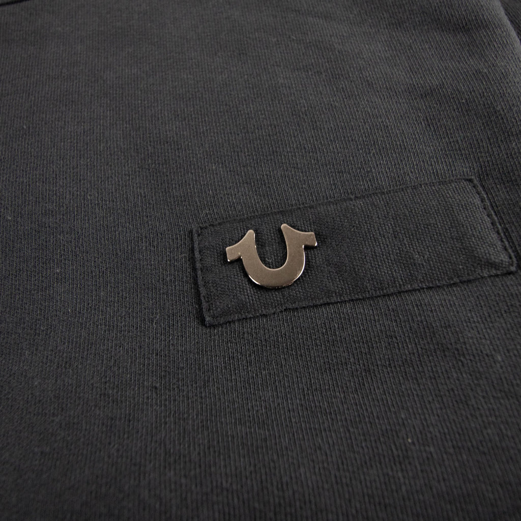 True Religion Metal Horseshoe Crewneck Sweatshirt Jet Black
