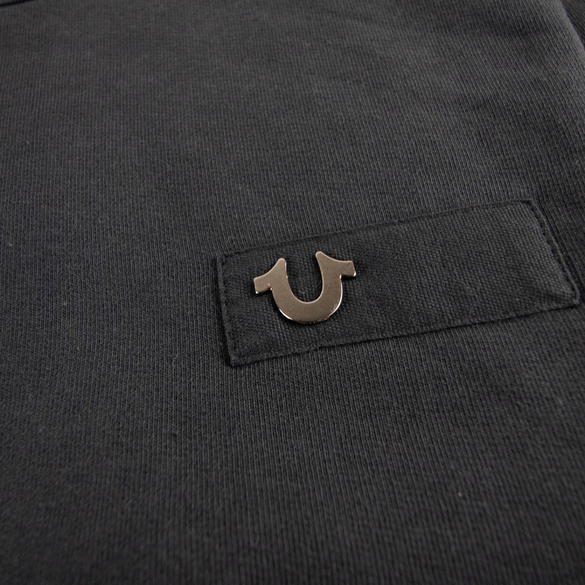 True Religion Metal Horseshoe Crewneck Sweatshirt Jet Black