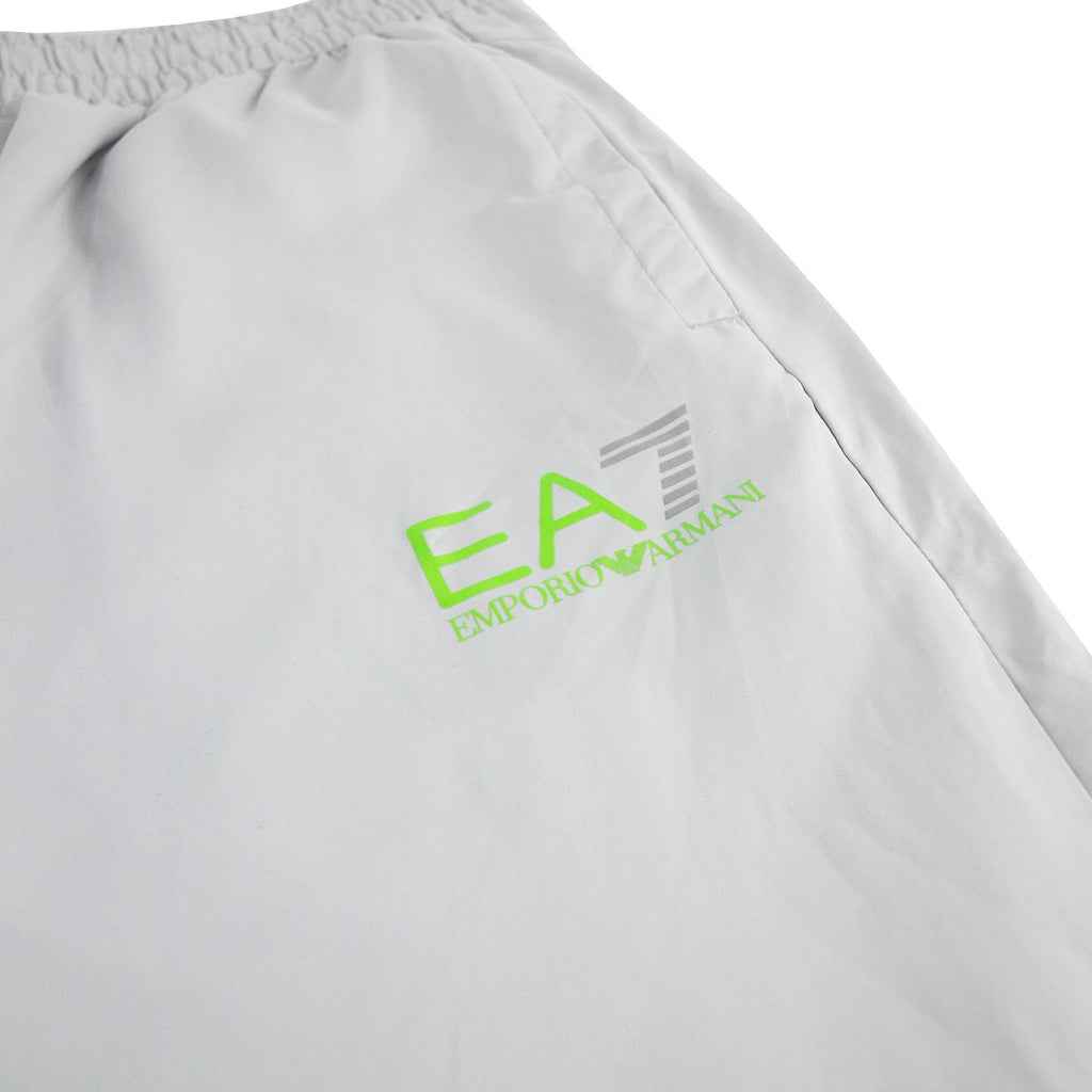 EA7 Reflective Logo Tracksuit Pants Light Grey