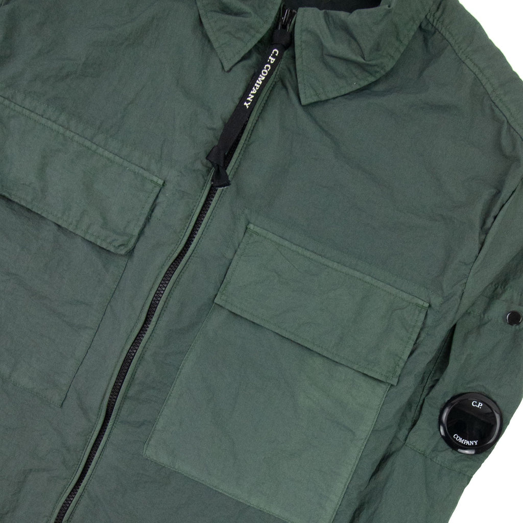 CP Company Zip Up Nylon Overshirt Green 668