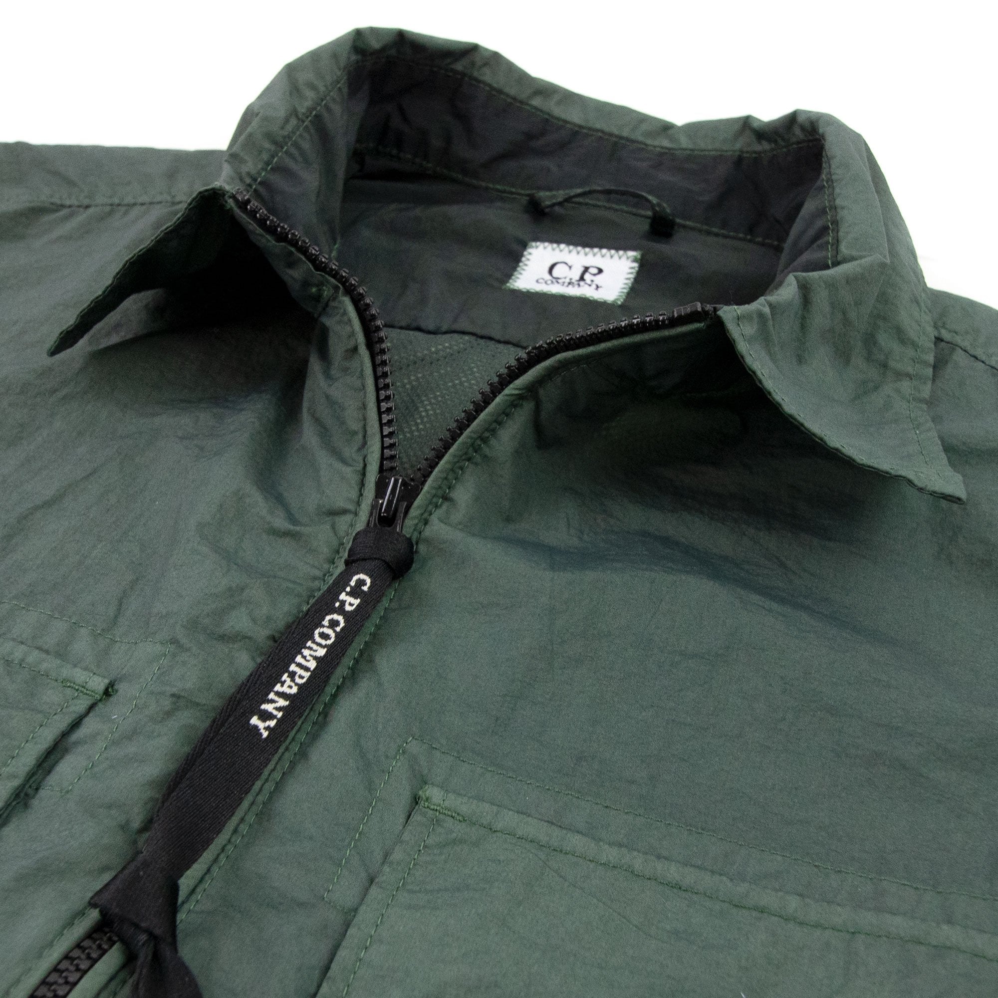 CP Company Zip Up Nylon Overshirt Green 668