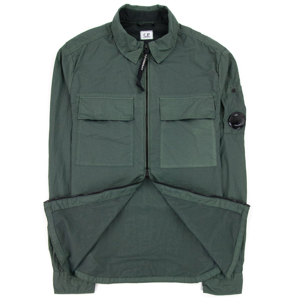 CP Company Zip Up Nylon Overshirt Green 668