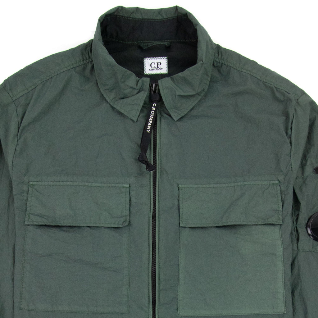 CP Company Zip Up Nylon Overshirt Green 668