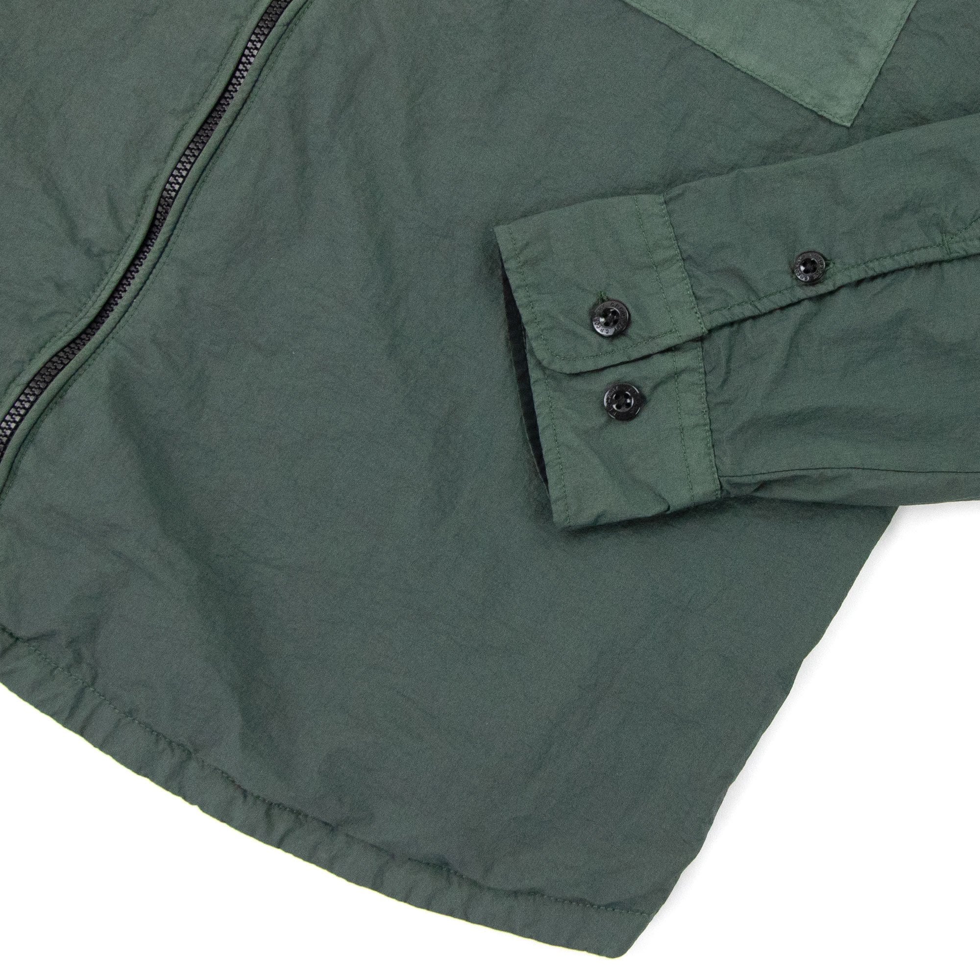 CP Company Zip Up Nylon Overshirt Green 668