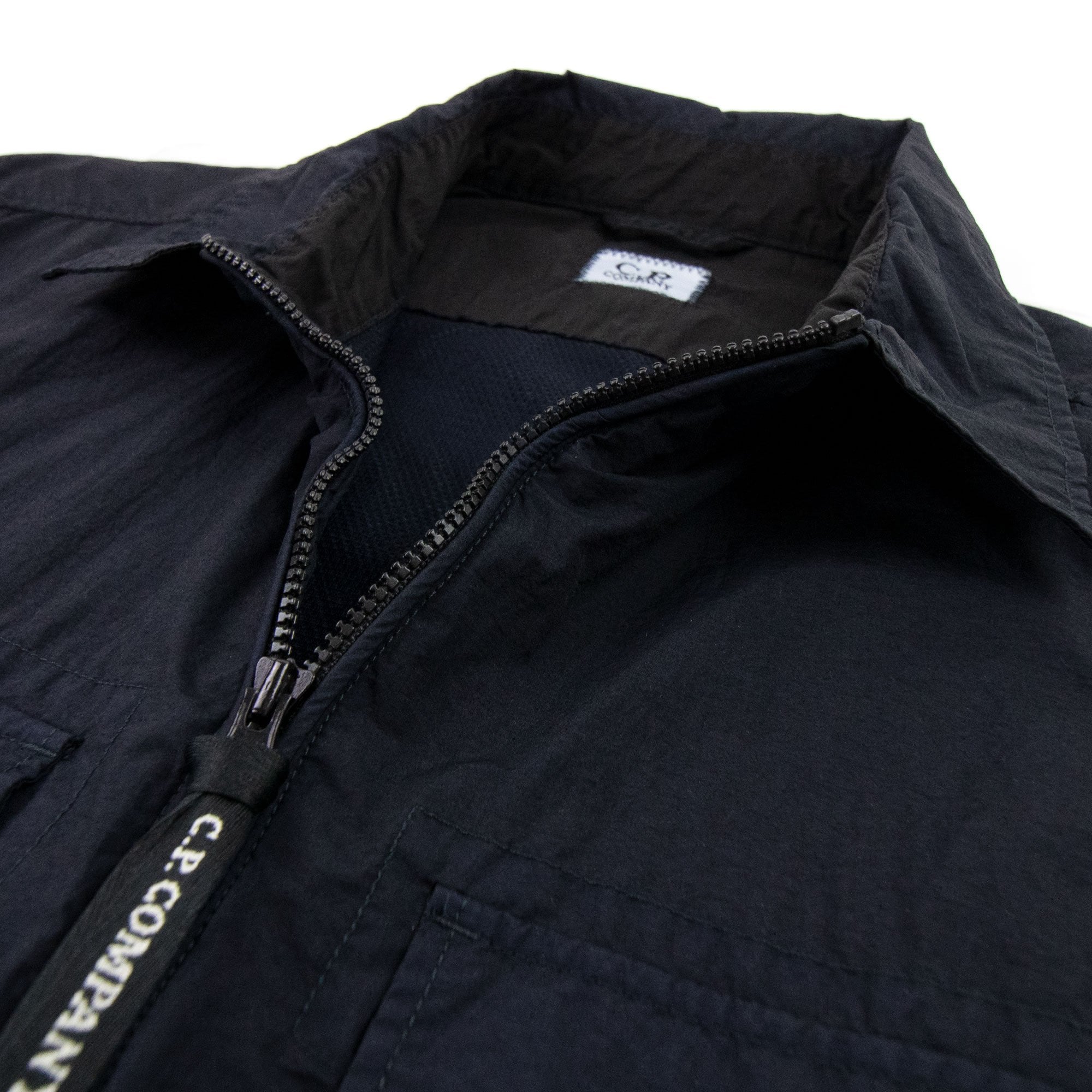 CP Company Arm Lens Zip Up Nylon Overshirt Navy 888