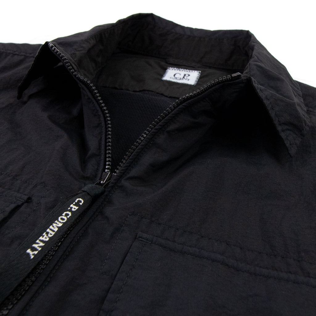 CP Company Arm Lens Zip Up Nylon Overshirt Black 999