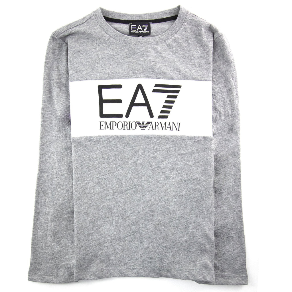 Ea7 Junior Logo L/s T Shirt Grey