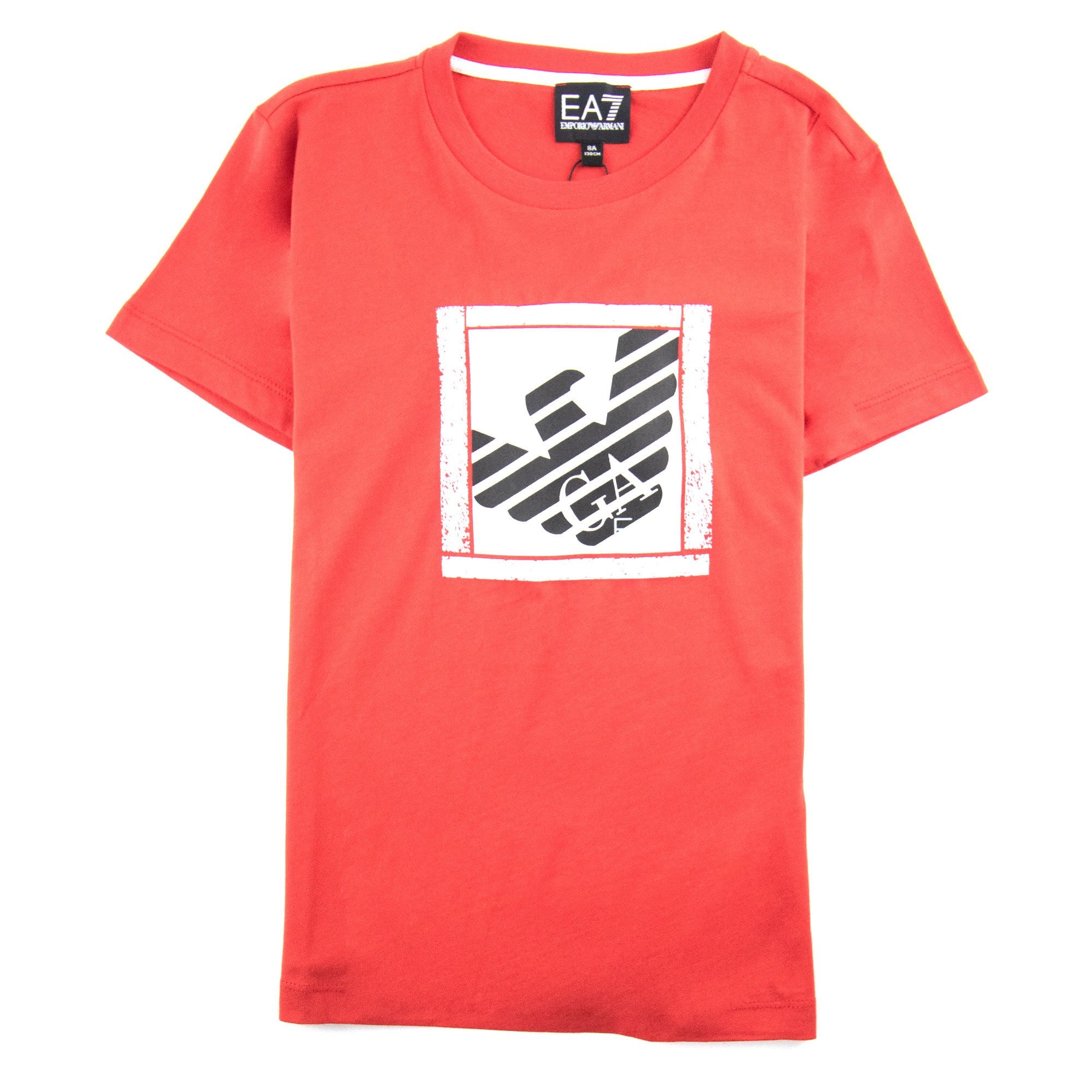 Ea7 Monogram Logo T Shirt Racing Red