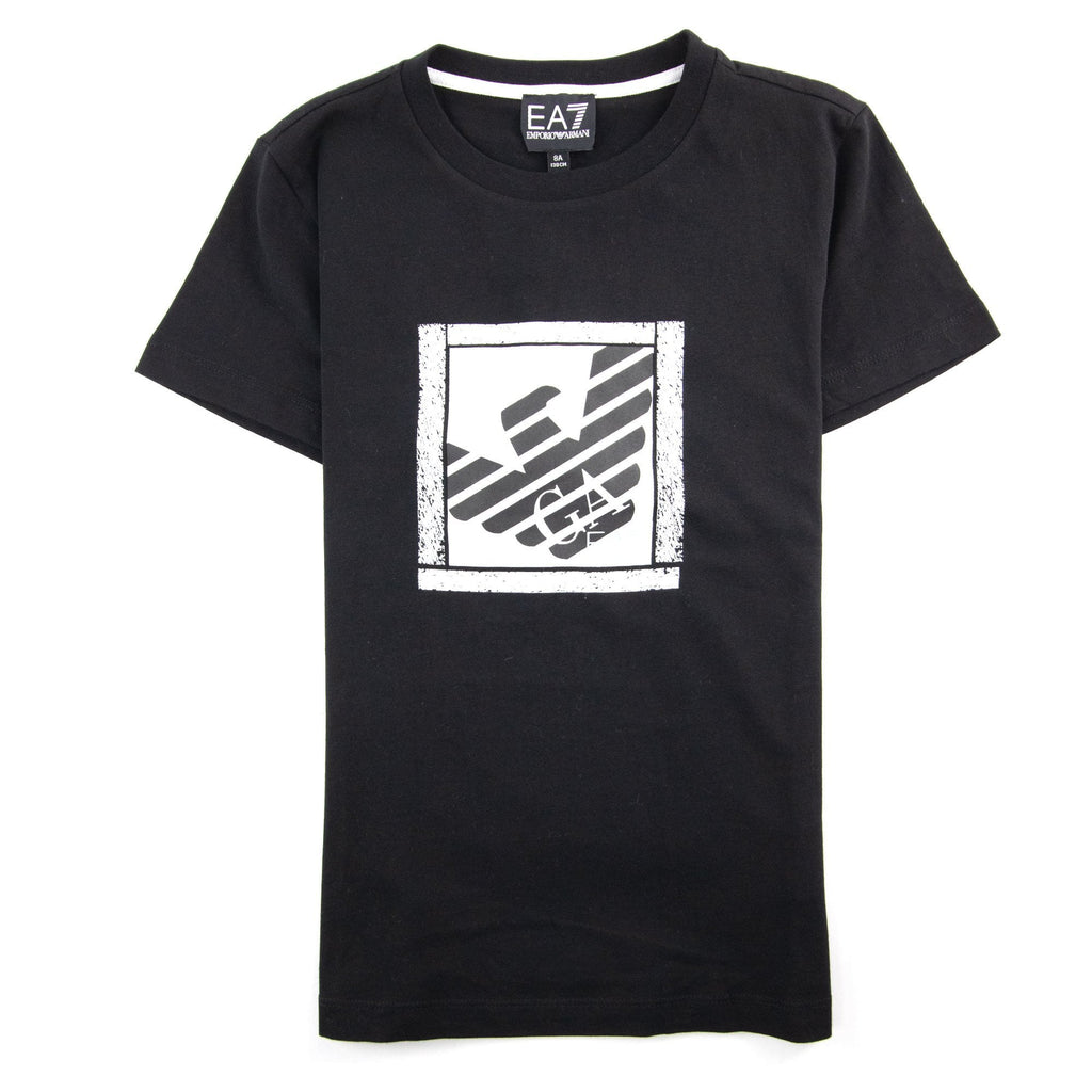 Ea7 Monogram Logo T Shirt Black