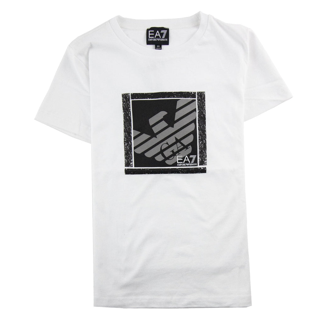 Ea7 Monogram Logo T Shirt White