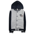 Armani Junior Embossed Logo Hoodied Bomber Jacket Grey