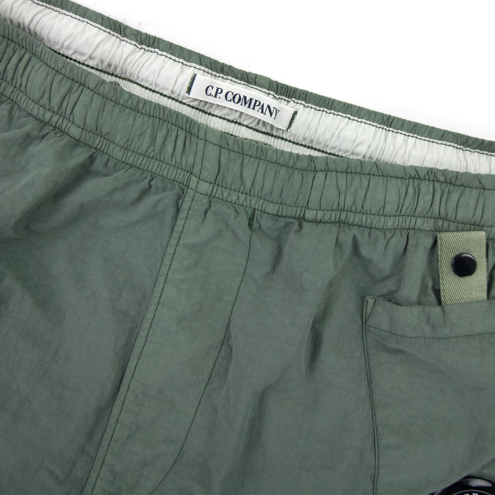 Cp Company Flatt Nylon Garment Dyed Lens Swim Shorts Green 664
