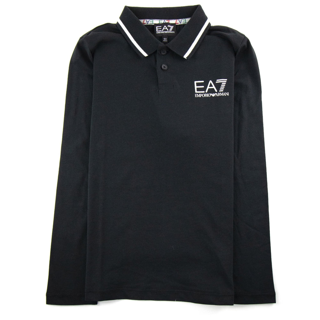 Ea7 Junior Rubber Logo L/s Polo Black