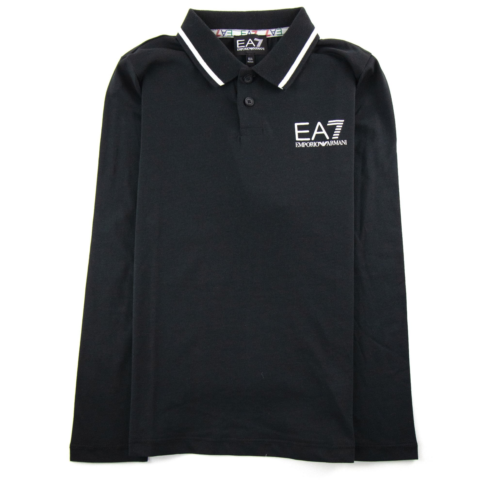 Ea7 Junior Rubber Logo L/s Polo Black