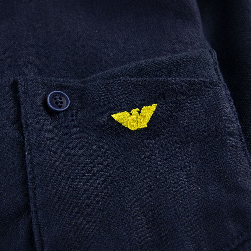 Armani Junior Front Pocket Eagle Logo S/s Polo Navy