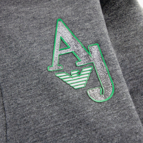 Armani Junior Aj Logo Zip Up Hoody Dark Grey