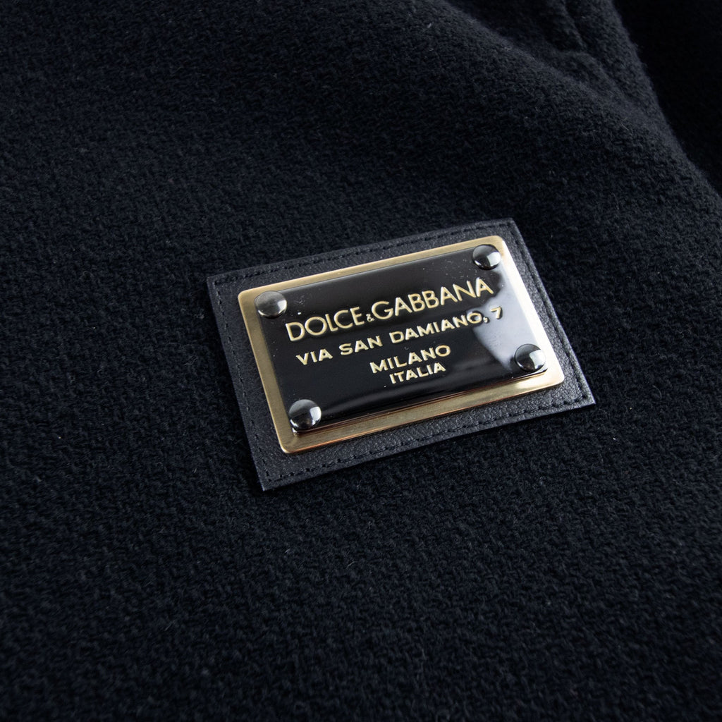 Dolce & Gabbana Metal Logo Funnel Neck Sweatshirt Black