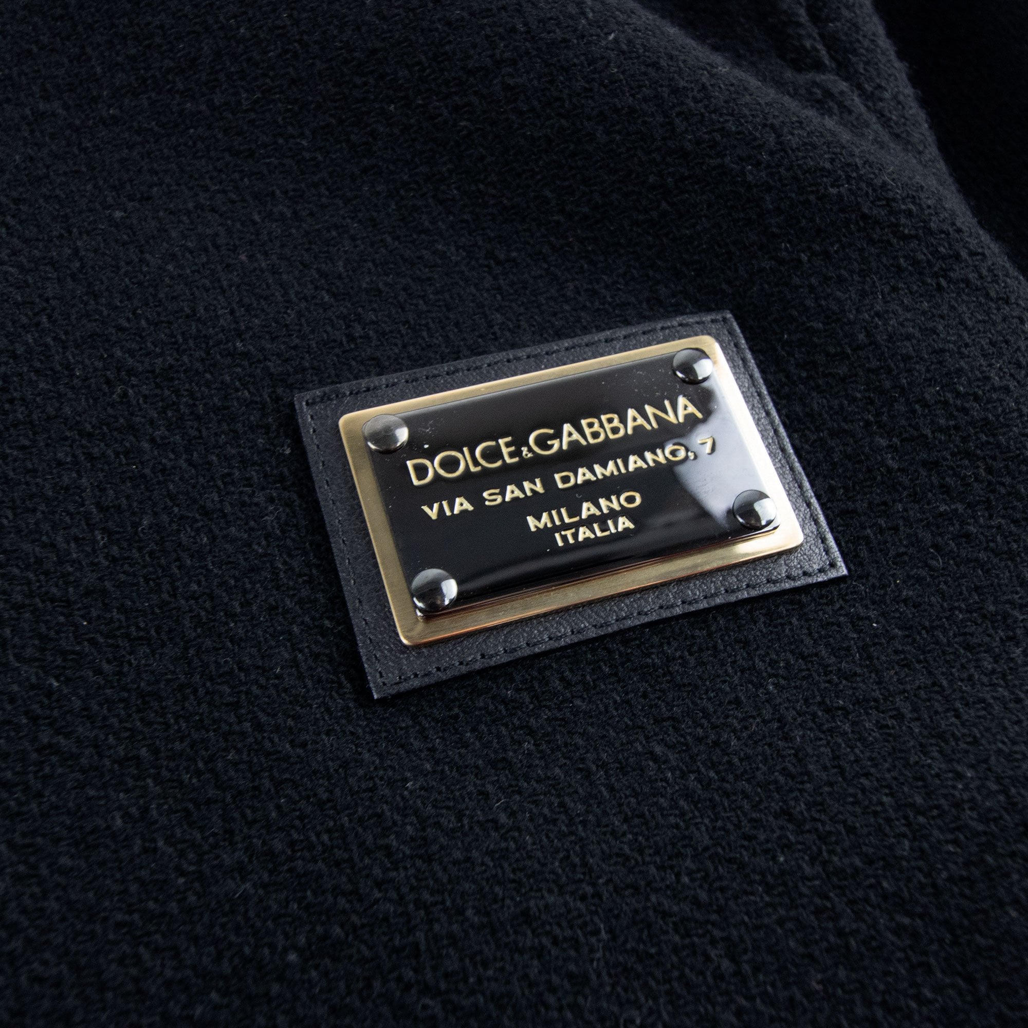 Dolce & Gabbana Metal Logo Funnel Neck Sweatshirt Black
